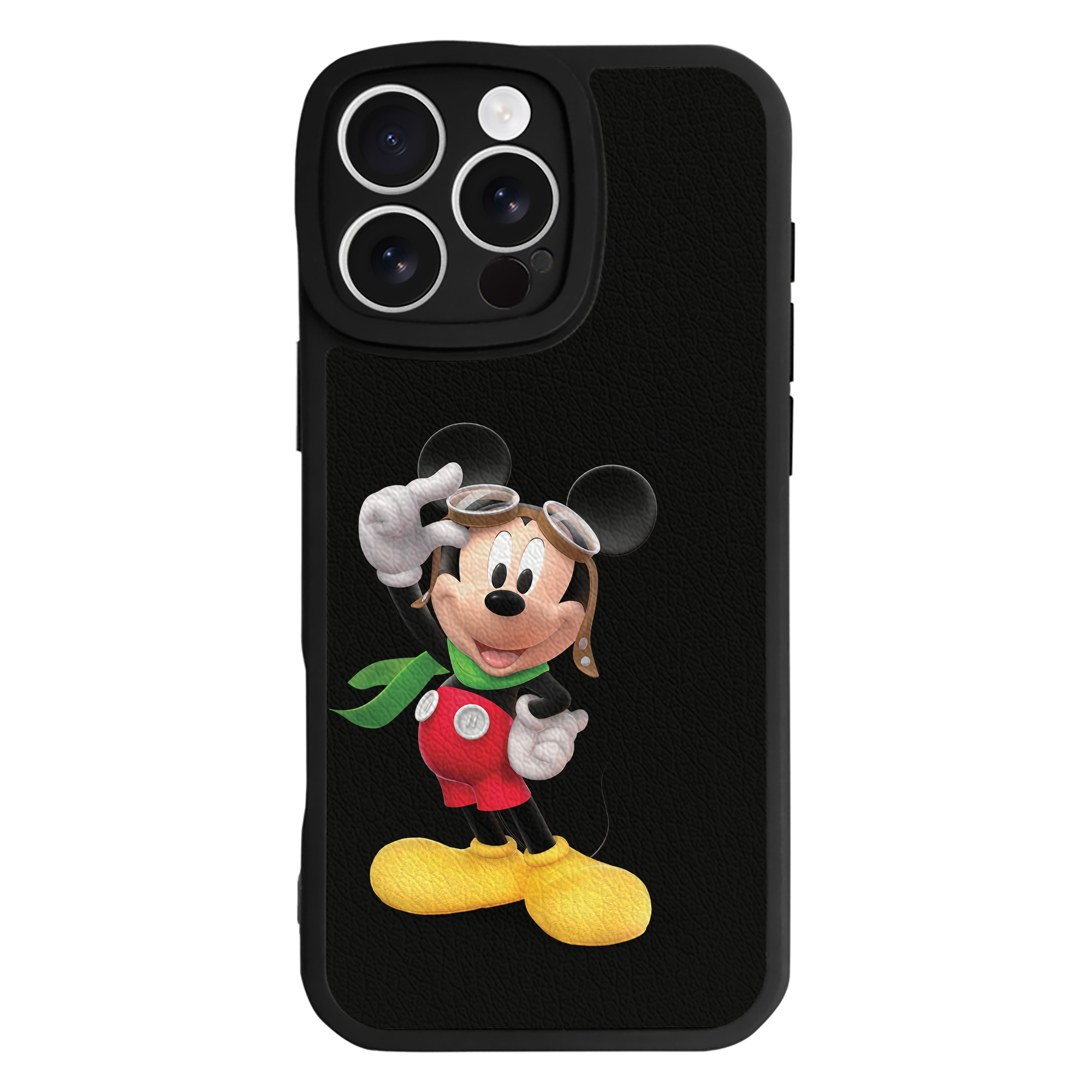 （画像用） ミッキーマウス Mickey Mouse 【iPhone 16シリーズ対応】シリコンスマホケース（レザー調） 材質：シリコン